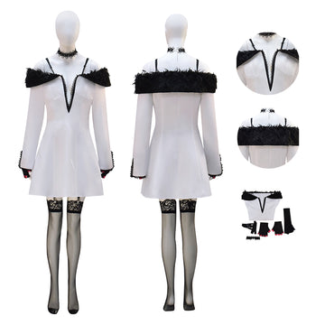 Lili Tekken 8 Cosplay Costume White Dress Suit Halloween Outfit Becostume